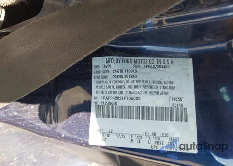 2001 Ford Mustang Gt из США, поврежденный, VIN 1FAFP42X21F106008